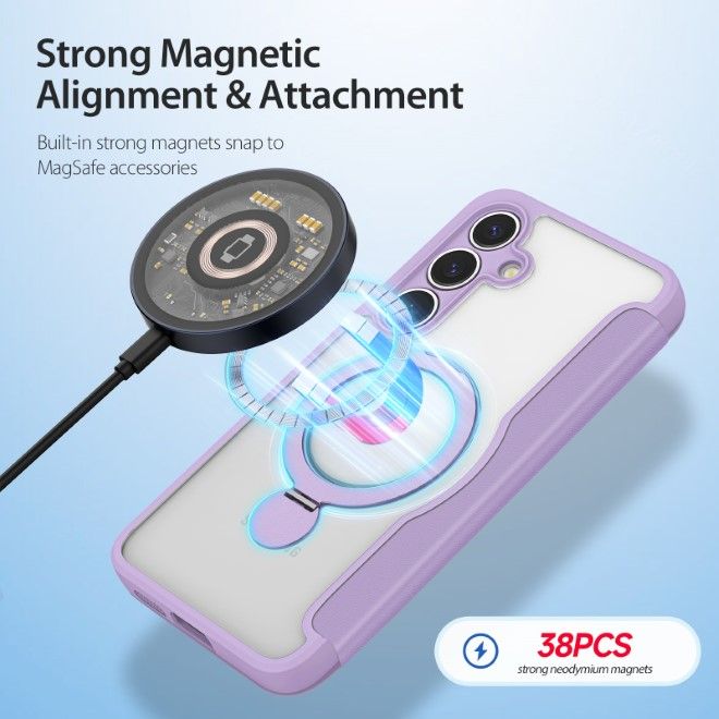 Dux Ducis - Samsung Galaxy S25+ Hülle - Leder Bookcover mit Standfunktion - Skin X Pro Series - purpur