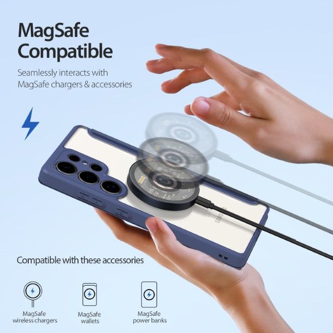 Dux Ducis - Samsung Galaxy S25 Ultra Hülle - Leder Bookcover - Skin X Pro Series - blau