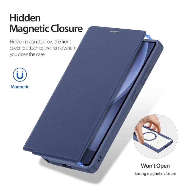 Dux Ducis - Samsung Galaxy S25 Ultra Hülle - Leder Bookcover - Skin X Pro Series - blau