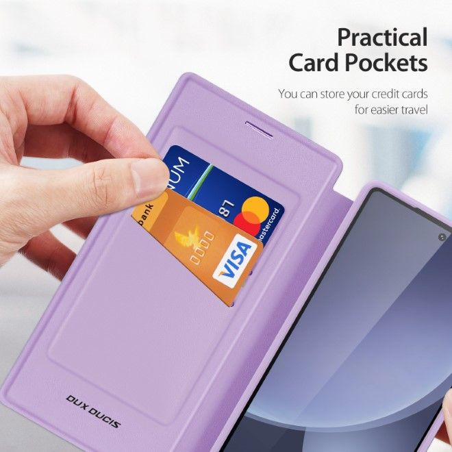 Dux Ducis - Samsung Galaxy S25 Ultra Hülle - Leder Bookcover - Skin X Pro Series - purpur