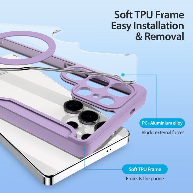 Dux Ducis - Samsung Galaxy S25 Ultra Hülle - Leder Bookcover - Skin X Pro Series - purpur