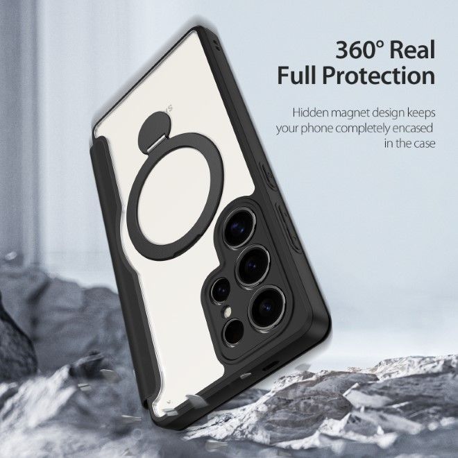 Dux Ducis - Samsung Galaxy S25 Ultra Hülle - Leder Bookcover mit Standfunktion - Skin X Pro Series - schwarz