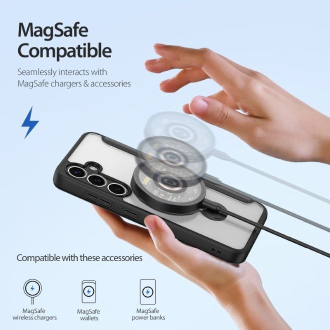 Dux Ducis - Samsung Galaxy S25 Hülle - Leder Bookcover mit Standfunktion - Skin X Pro Series - schwarz