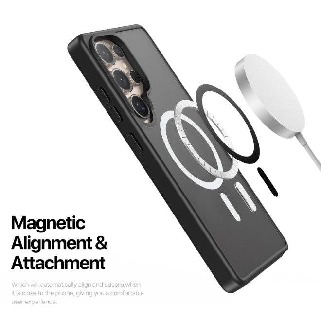 Dux Ducis - Samsung Galaxy S25 Ultra Hülle - TPU und PC Hardcase - MagSafe - Yind Series - schwarz