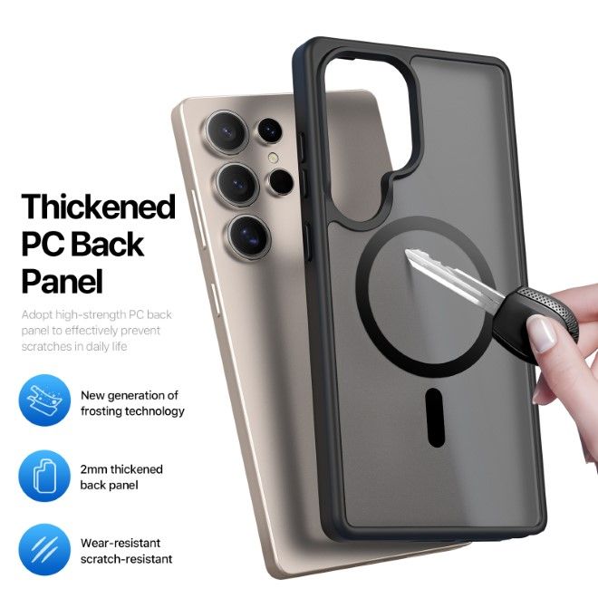 Dux Ducis - Samsung Galaxy S25 Ultra Hülle - TPU und PC Hardcase - MagSafe - Yind Series - schwarz