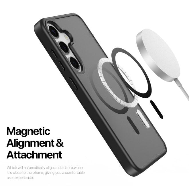 Dux Ducis - Samsung Galaxy S25 Hülle - TPU und PC Hardcase - MagSafe - Yind Series - schwarz