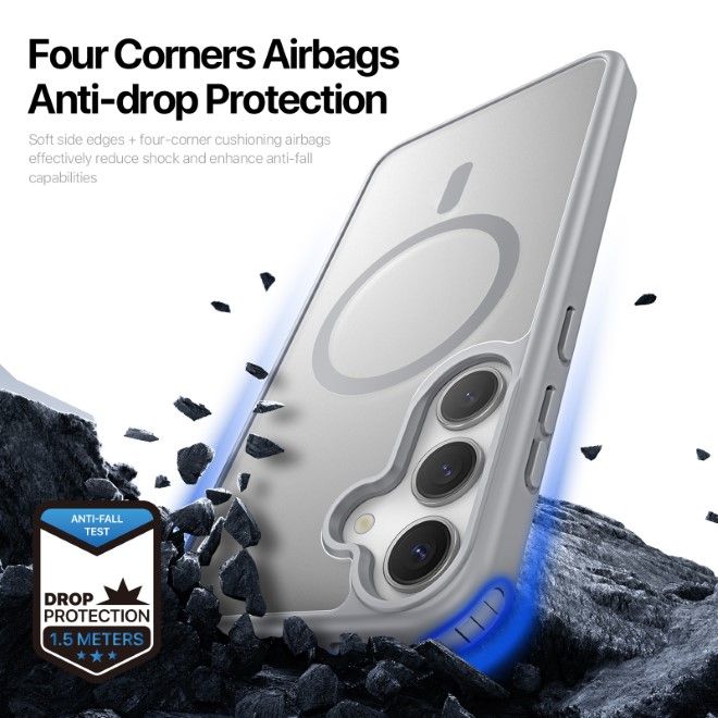 Dux Ducis - Samsung Galaxy S25 Hülle - TPU und PC Hardcase - MagSafe - Yind Series - grau