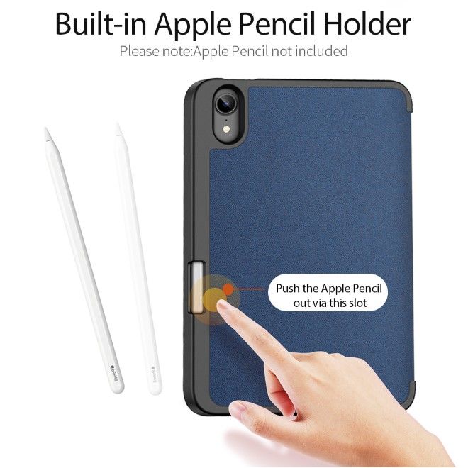 Dux Ducis - iPad mini 7 (2024) / mini 6 Hülle - Leder Smart Flip Case - Domo Series - blau