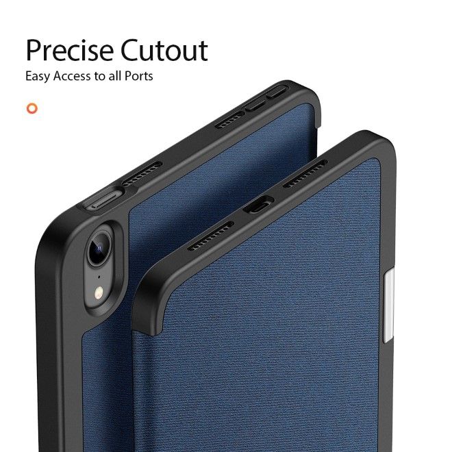 Dux Ducis - iPad mini 7 (2024) / mini 6 Hülle - Leder Smart Flip Case - Domo Series - blau