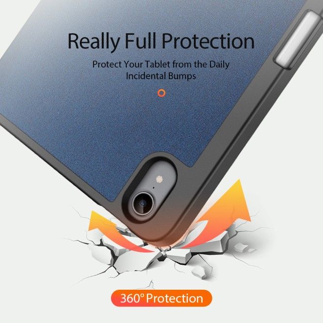 Dux Ducis - iPad mini 7 (2024) / mini 6 Hülle - Leder Smart Flip Case - Domo Series - blau