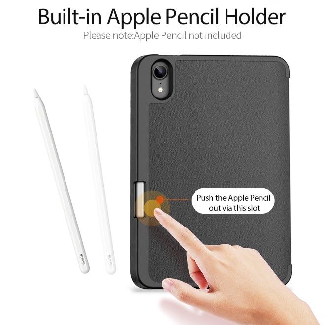 Dux Ducis - iPad mini 7 (2024) / mini 6 Hülle - Leder Smart Flip Case - Domo Series - schwarz