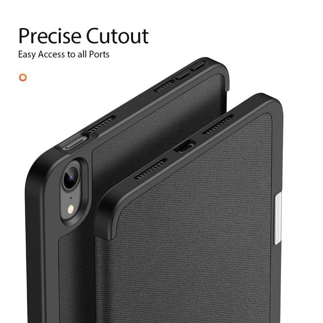 Dux Ducis - iPad mini 7 (2024) / mini 6 Hülle - Leder Smart Flip Case - Domo Series - schwarz