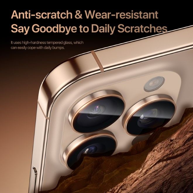 Dux Ducis - iPhone 16 Pro / 16 Pro Max Kamera Schutzglas - HAWK Series - Natural Titanium