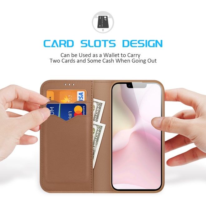 Dux Ducis - iPhone 16e Hülle - Handy Leder Case - Hivo Series - braun