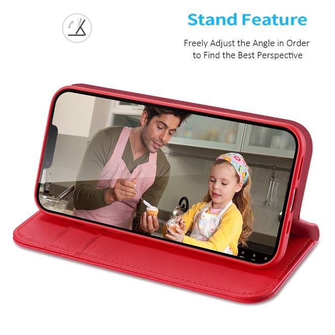 Dux Ducis - iPhone 16e Hülle - Handy Leder Case - Hivo Series - rot