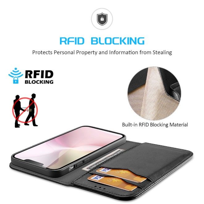 Dux Ducis - iPhone 16e Hülle - Handy Leder Case - Hivo Series - schwarz