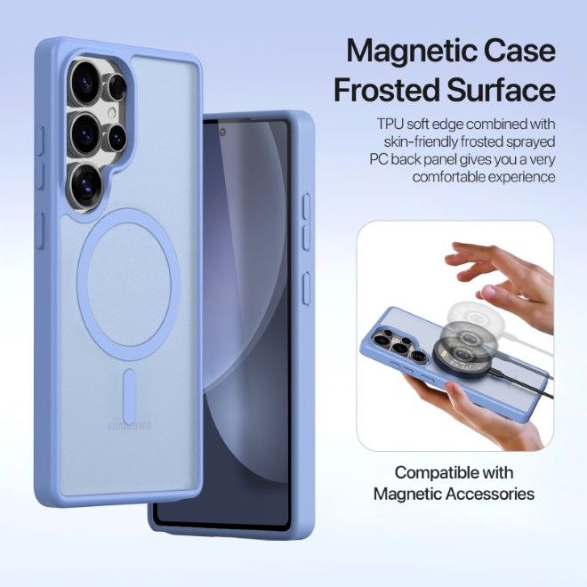 Dux Ducis - Samsung Galaxy S25 Ultra Hülle - Kunstleder Bookcover - MagSafe kompatibel - Lawa Series - hellblau