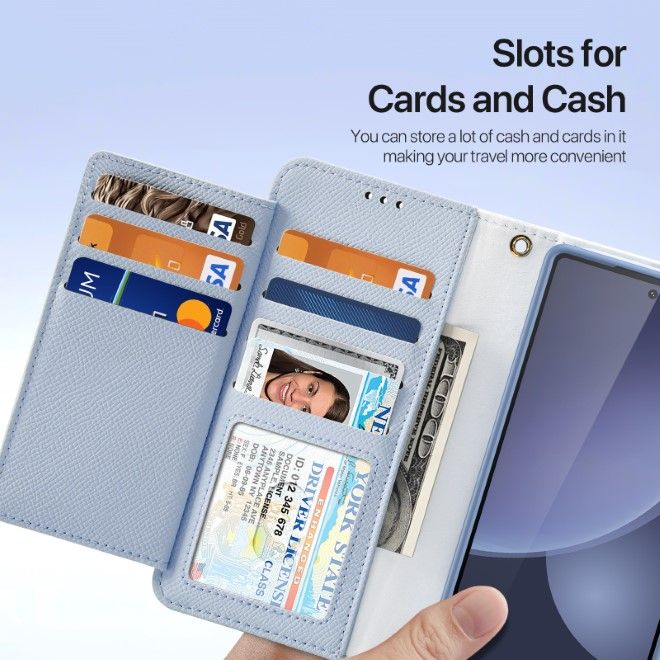 Dux Ducis - Samsung Galaxy S25 Ultra Hülle - Kunstleder Bookcover - MagSafe kompatibel - Lawa Series - hellblau