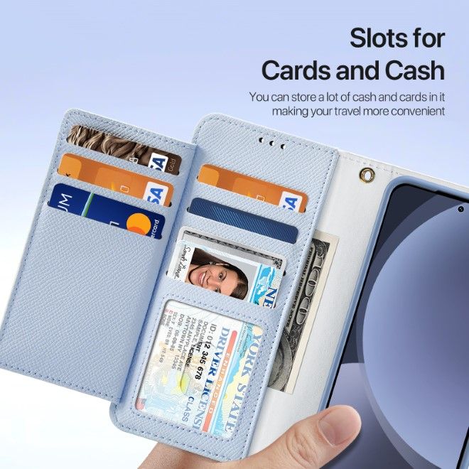 Dux Ducis - Samsung Galaxy S25+ Hülle - Kunstleder Bookcover - MagSafe kompatibel - Lawa Series - hellblau