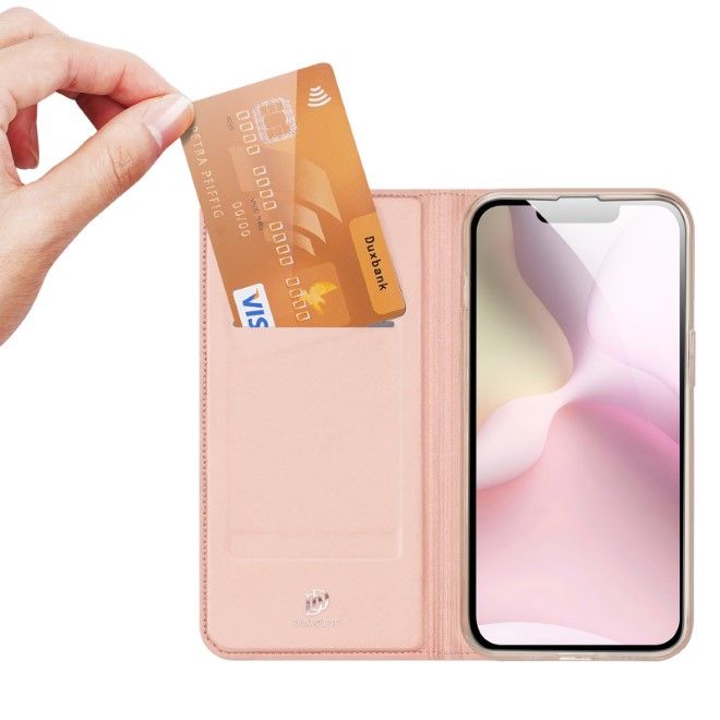 Dux Ducis - iPhone 16e Hülle - Handy Bookcover - Skin Pro Series - rosa