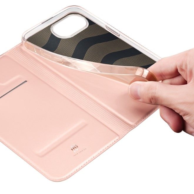 Dux Ducis - iPhone 16e Hülle - Handy Bookcover - Skin Pro Series - rosa
