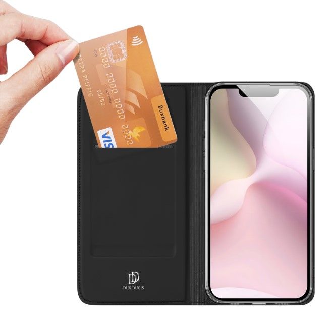 Dux Ducis - iPhone 16e Hülle - Handy Bookcover - Skin Pro Series - schwarz