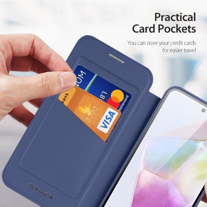 Dux Ducis - Samsung Galaxy A36 5G / A56 5G Hülle - Leder Bookcover mit Standfunktion - Skin X Pro Series - blau