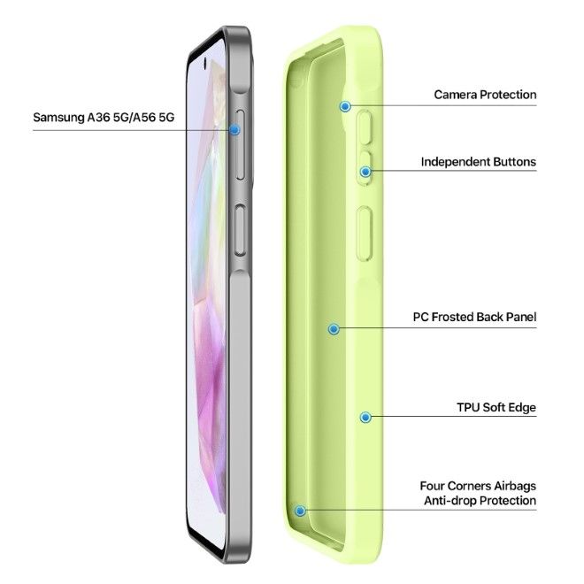 Dux Ducis - Samsung Galaxy A36 5G / A56 5G Hülle - TPU und PC Hardcase - Yind Series - lime