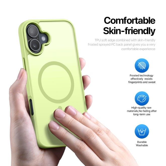 Dux Ducis - iPhone 16 Hülle - TPU und PC Hardcase - MagSafe kompatibel - Yind Series - lime