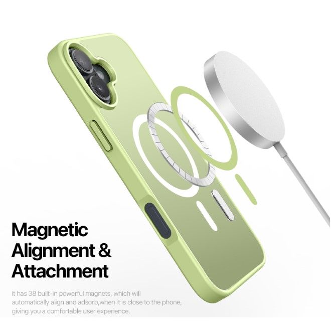 Dux Ducis - iPhone 16 Hülle - TPU und PC Hardcase - MagSafe kompatibel - Yind Series - lime