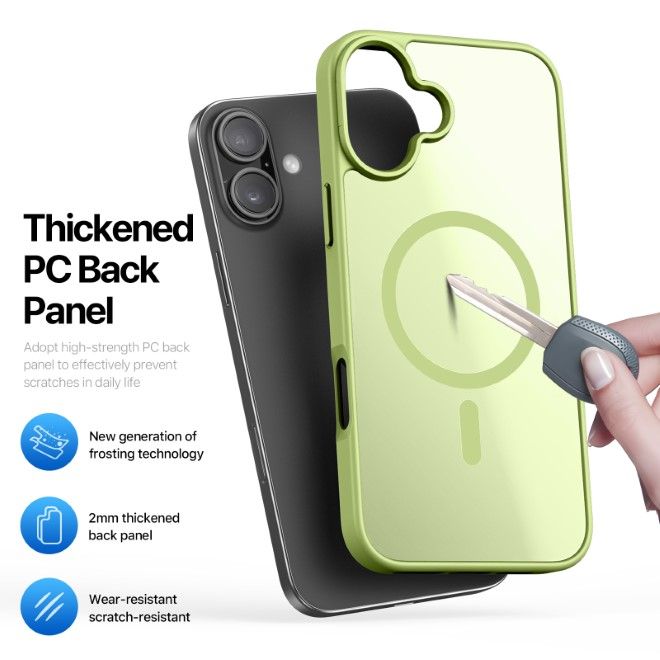 Dux Ducis - iPhone 16 Hülle - TPU und PC Hardcase - MagSafe kompatibel - Yind Series - lime