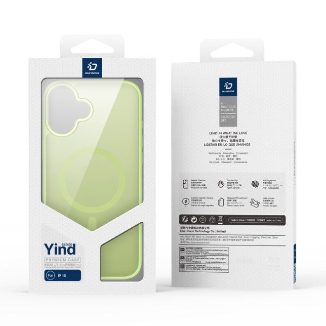 Dux Ducis - iPhone 16 Hülle - TPU und PC Hardcase - MagSafe kompatibel - Yind Series - lime
