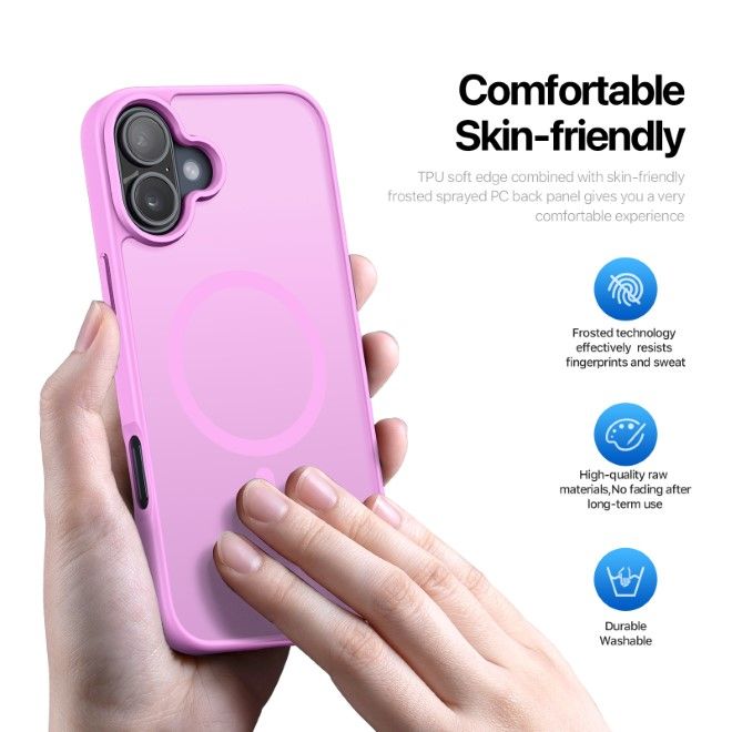 Dux Ducis - iPhone 16 Hülle - TPU und PC Hardcase - MagSafe kompatibel - Yind Series - rose pink