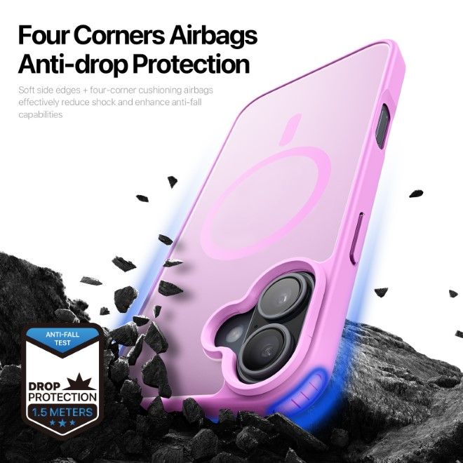 Dux Ducis - iPhone 16 Hülle - TPU und PC Hardcase - MagSafe kompatibel - Yind Series - rose pink