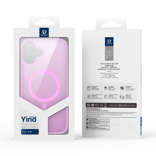 Dux Ducis - iPhone 16 Hülle - TPU und PC Hardcase - MagSafe kompatibel - Yind Series - rose pink