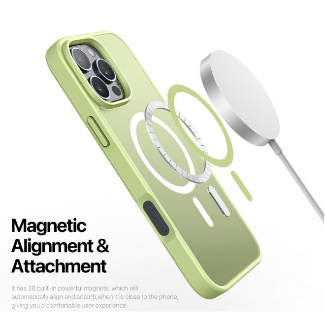 Dux Ducis - iPhone 16 Pro Hülle - TPU und PC Hardcase - MagSafe kompatibel - Yind Series - lime