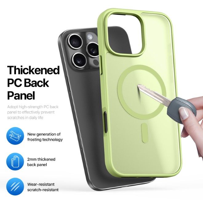 Dux Ducis - iPhone 16 Pro Hülle - TPU und PC Hardcase - MagSafe kompatibel - Yind Series - lime