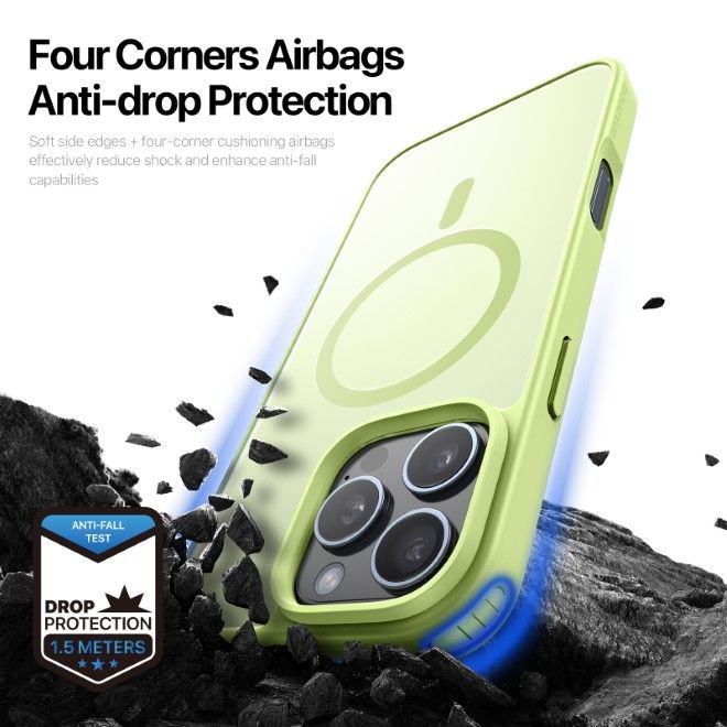 Dux Ducis - iPhone 16 Pro Hülle - TPU und PC Hardcase - MagSafe kompatibel - Yind Series - lime