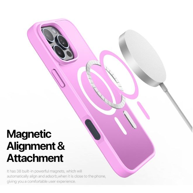 Dux Ducis - iPhone 16 Pro Hülle - TPU und PC Hardcase - MagSafe kompatibel - Yind Series - rose pink