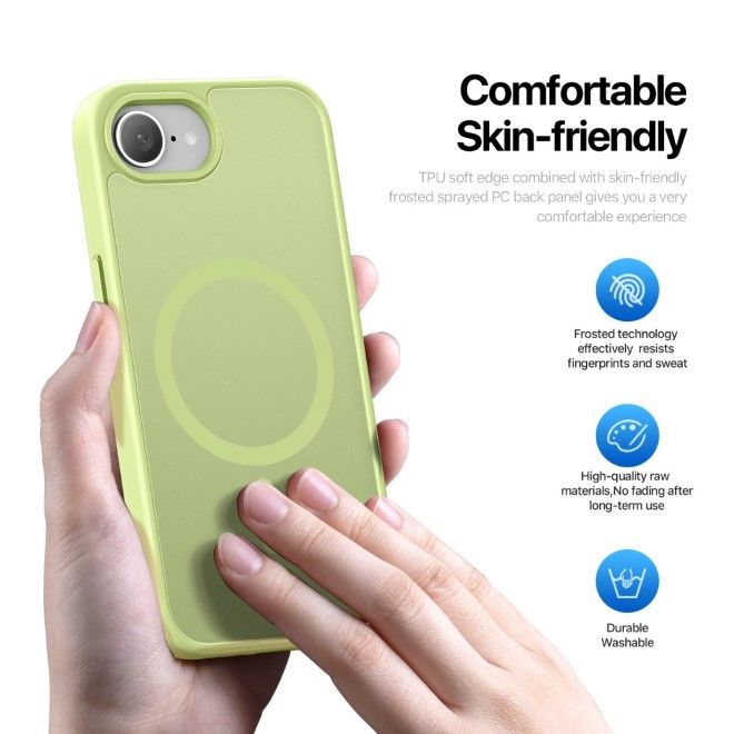 Dux Ducis - iPhone 16e Hülle - TPU und PC Hardcase - MagSafe kompatibel - Yind Series - lime
