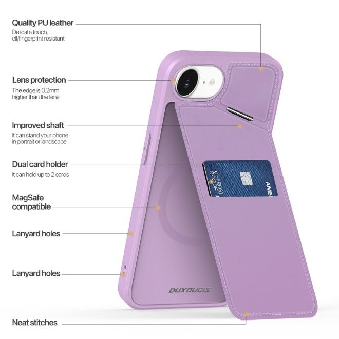Dux Ducis - iPhone 16e Hülle - PC und TPU Hardcase - Rafi II Mag Series - purpur