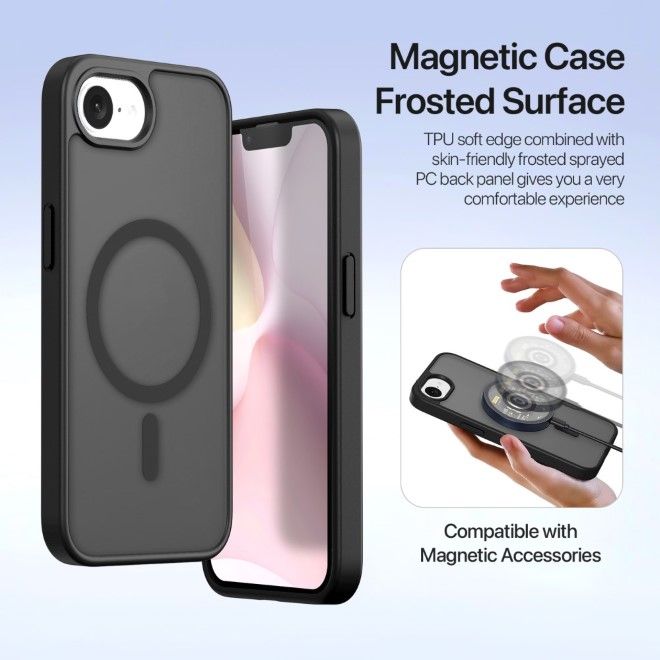 Dux Ducis - iPhone 16e Hülle - Kunstleder Bookcover - MagSafe kompatibel - Lawa Series - schwarz