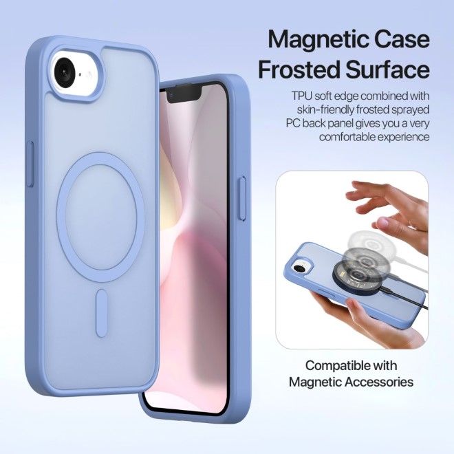 Dux Ducis - iPhone 16e Hülle - Kunstleder Bookcover - MagSafe kompatibel - Lawa Series - hellblau