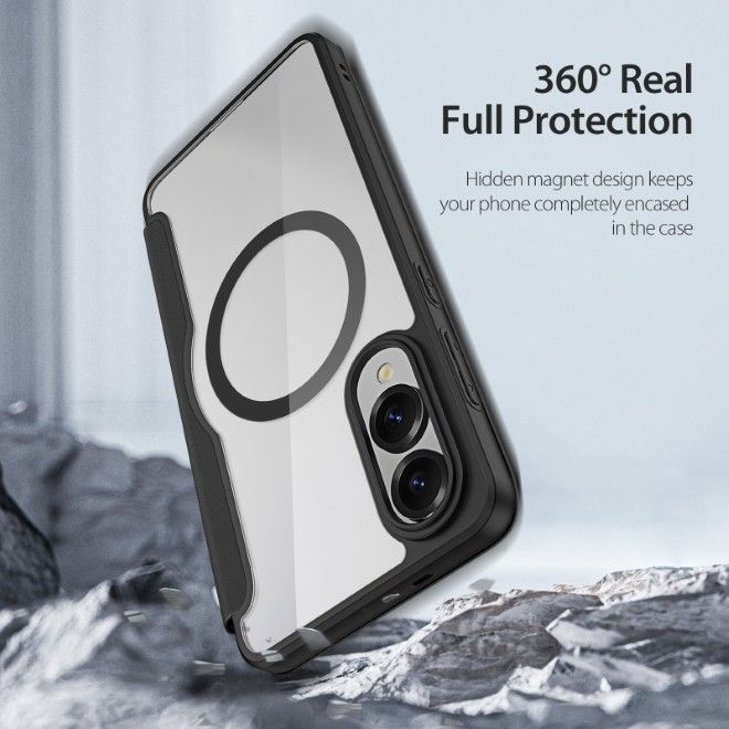 Dux Ducis - Samsung Galaxy S25 Edge Hülle - Leder Bookcover - Skin X Pro Series - schwarz