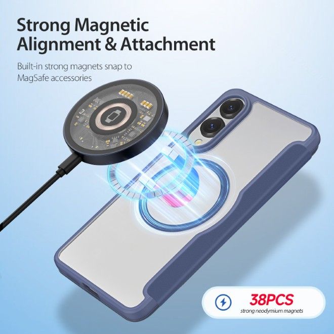 Dux Ducis - Samsung Galaxy S25 Edge Hülle - Leder Bookcover - Skin X Pro Series - blau