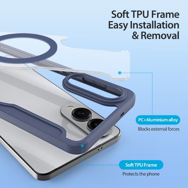 Dux Ducis - Samsung Galaxy S25 Edge Hülle - Leder Bookcover - Skin X Pro Series - blau