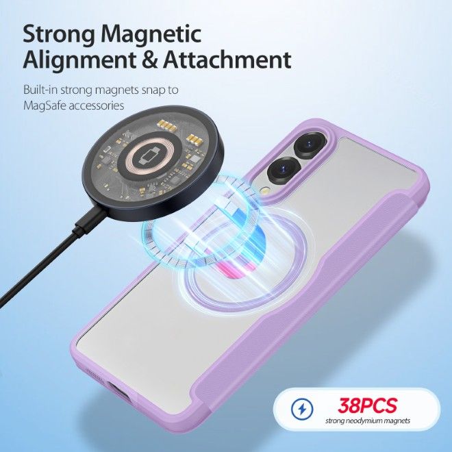 Dux Ducis - Samsung Galaxy S25 Edge Hülle - Leder Bookcover - Skin X Pro Series - purpur