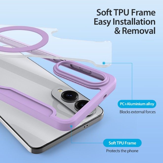 Dux Ducis - Samsung Galaxy S25 Edge Hülle - Leder Bookcover - Skin X Pro Series - purpur