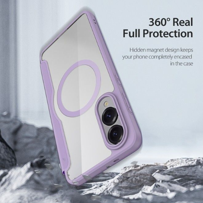 Dux Ducis - Samsung Galaxy S25 Edge Hülle - Leder Bookcover - Skin X Pro Series - purpur