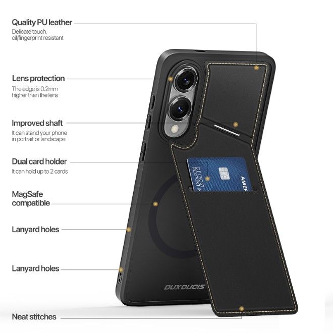 Dux Ducis - Samsung Galaxy S25 Edge Hülle - PC und TPU Hardcase - Rafi II Mag Series - schwarz